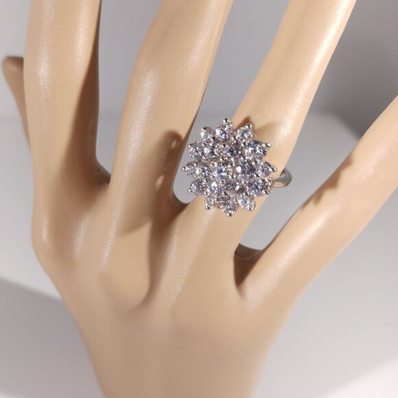 Simulated Diamond Ring J Francis SWAROVSKI Zirconia Size 7-1/4 - Picture 10 of 12